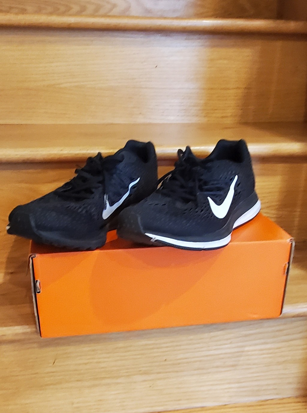 Nike Black Running Shoes With White Swoosh